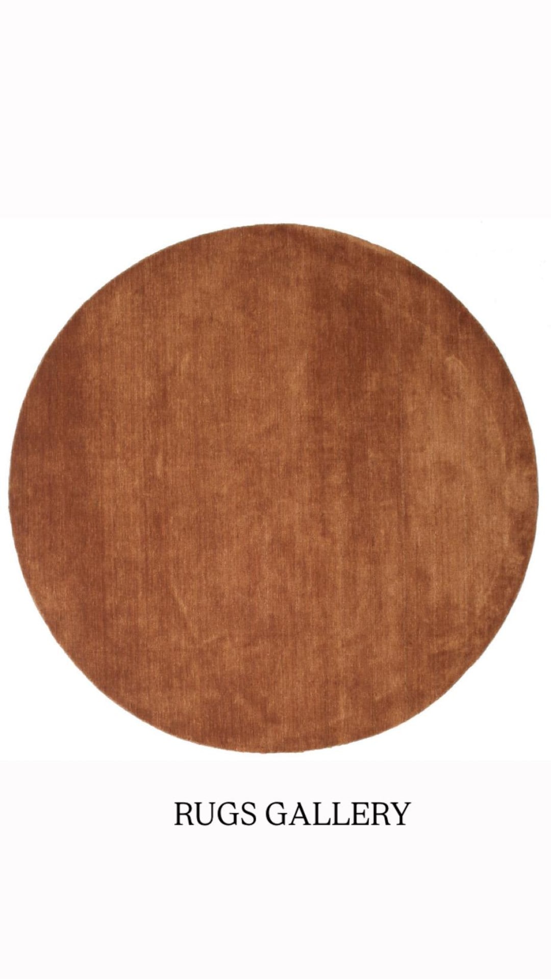 Rust Round Rug Round Rust Hand Loom Rug | Solid Terracotta Brown Wool Area Rug ...