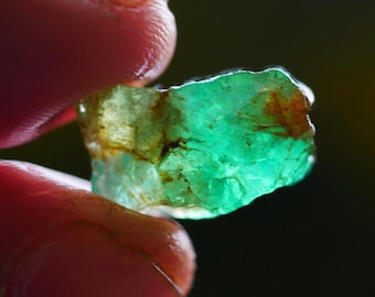 9.10 Cts. Natural Zambian Emerald Rough | Raw Green Emerald Stone for Cutting & Jewelry Making | Inclusion Genuine African Emerald Gemstone