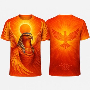 Egyptian Sun God Ra T-Shirt: Fiery Wings Graphic Tee