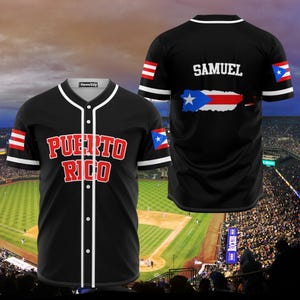 Custom Name Puerto Rico Flag Baseball Jersey, Personalized Island Pride Shirt, Caribbean Sportswear, Boricua Gift Clothing