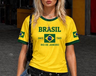 Personalized Brazil 2026 Soccer Jersey, Custom Brazil Heritage Football Tee, Brasil Team Shirt, Soccer Fan Gift for Men Women