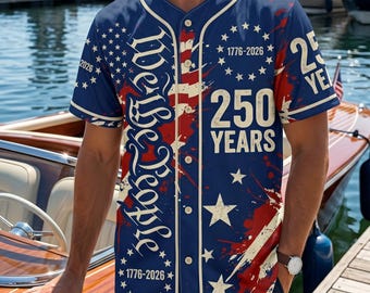 Camiseta de béisbol del 250 aniversario de EE. UU., camiseta con gráfico del águila "We The People"