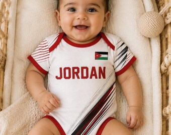 Body de fútbol Jordan personalizado para bebé, camiseta de fútbol infantil personalizada, ropa de bebé del equipo Jordan, pelele jordano personalizado para recién nacido