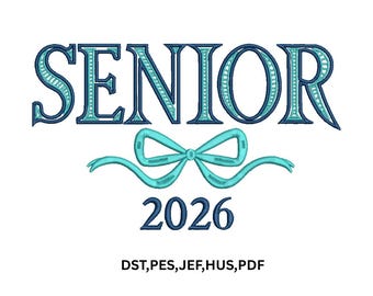 SENIOR 2026 bow Embroidery design