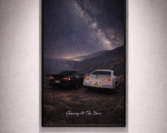 JDM Cars Milky Way Print | Cinematic Night Drive Wall Art (Digital Download)
