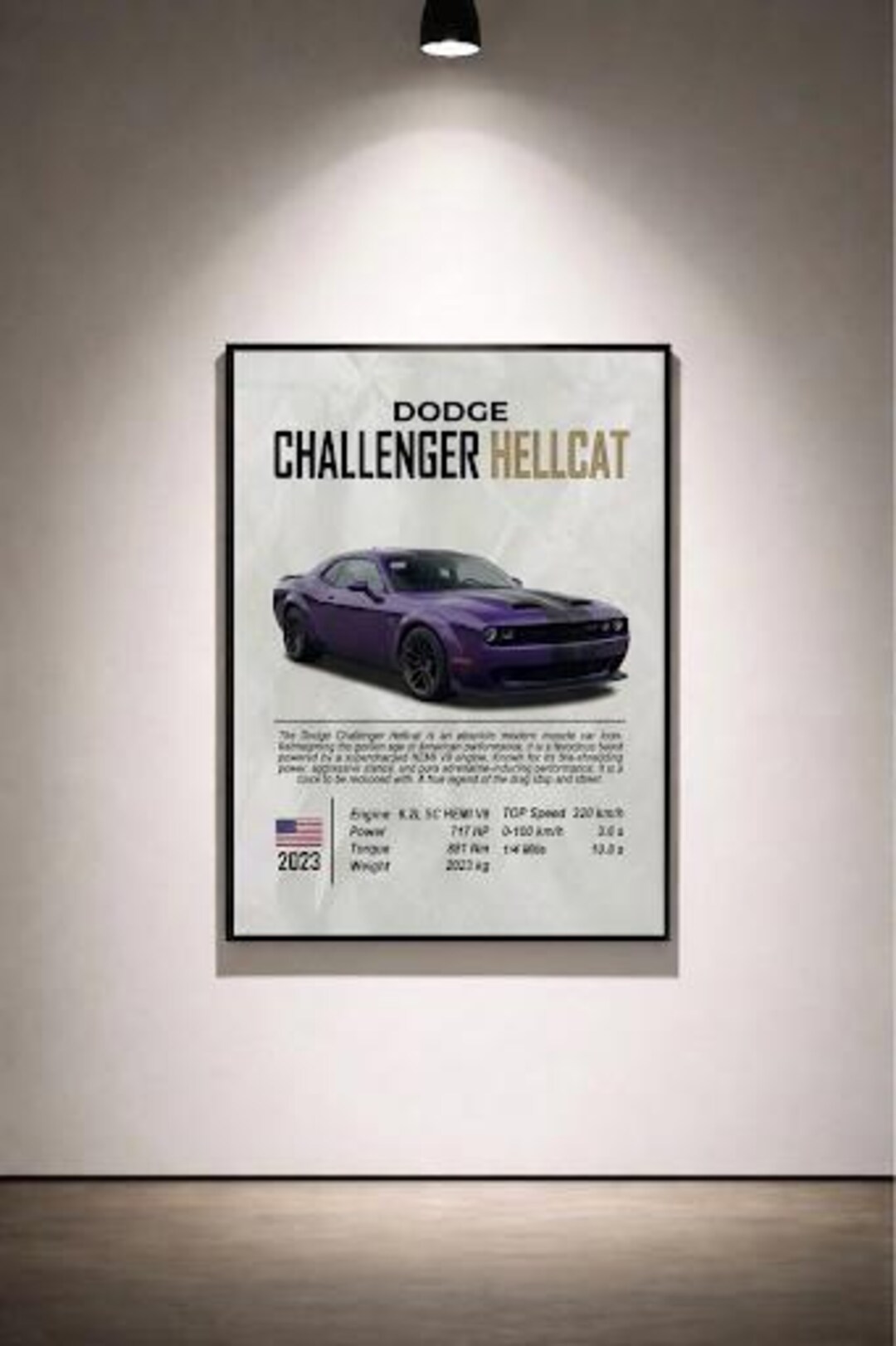 Dodge Challenger Hellcat Printable Wall Art | American Muscle Car ...