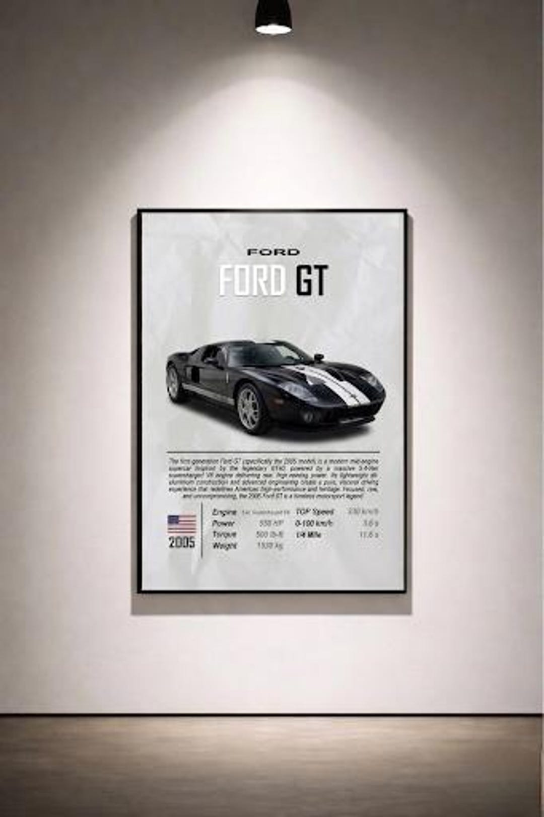 Ford GT 2005 Printable Wall Art | American Supercar Poster ...