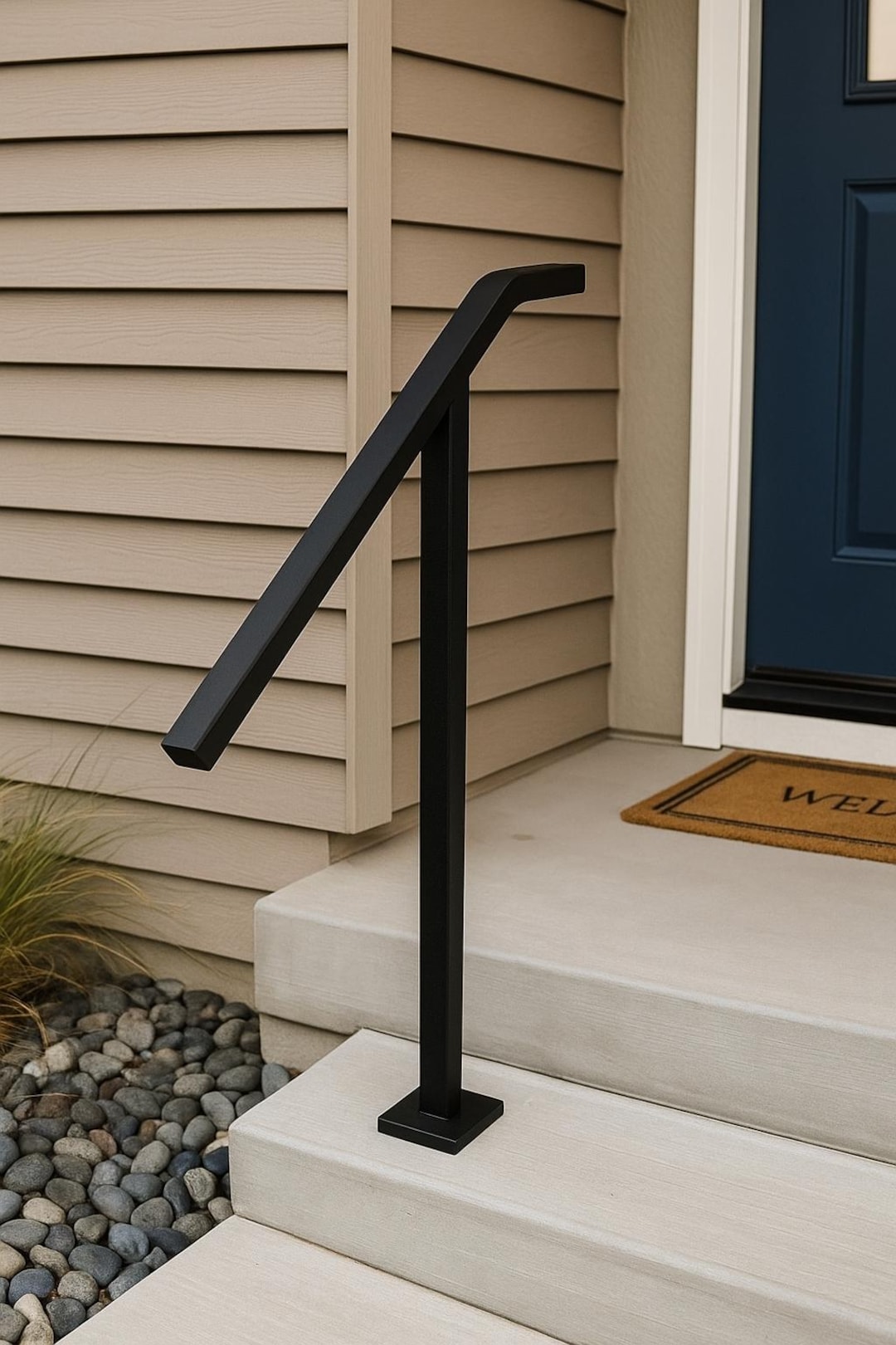 Modern Outside Step Rails Modern Stainless Steel Handrail | Outdoor Step Rail, Marine Grade - Etsy