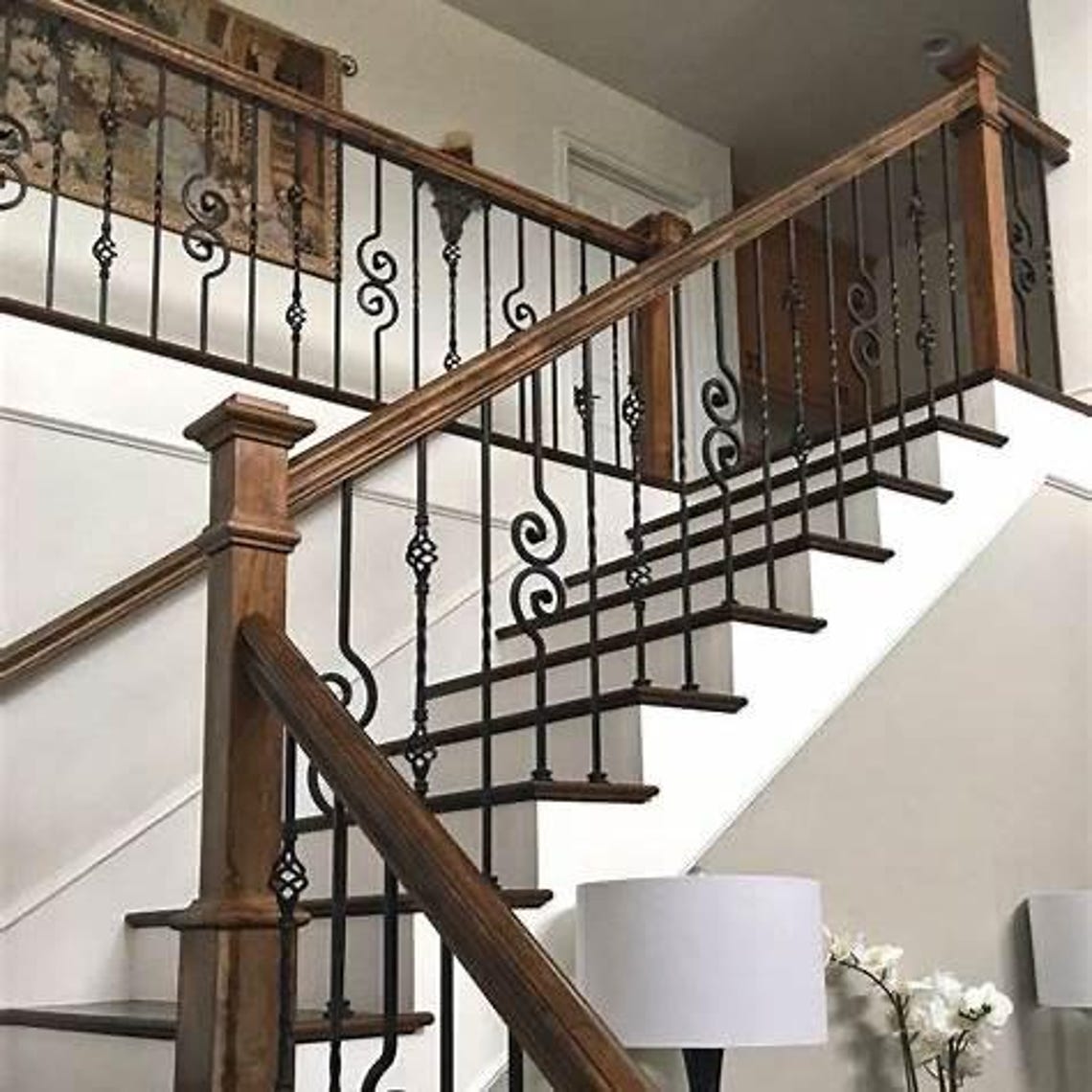 Hand-forged Wrought Iron Balusters – Custom Stair Railing Spindles ...