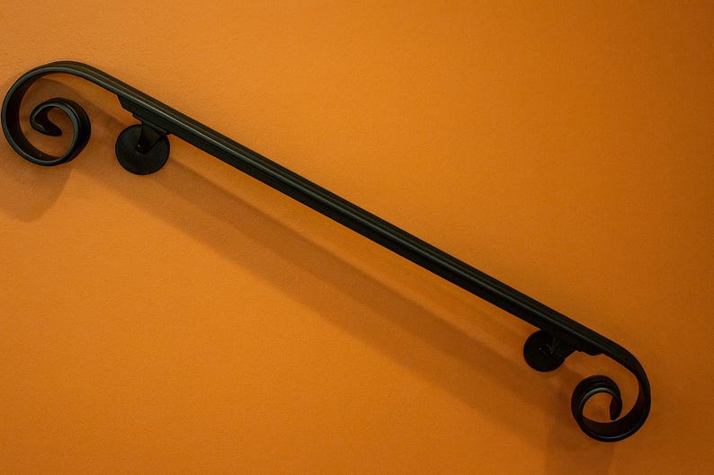Scroll Hand Railing Hand-forged Wrought Iron Scroll Handrail, USA Made - Etsy