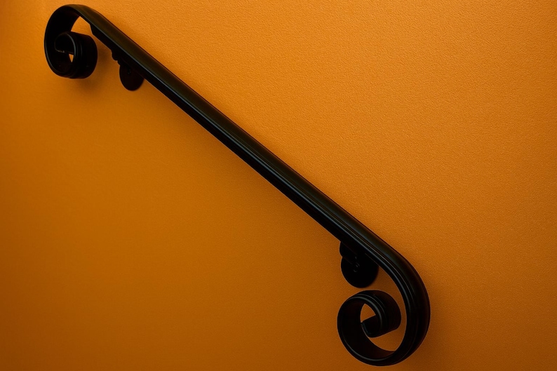 Hand-forged Wrought Iron Scroll Handrail, USA Made - Etsy