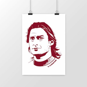 Poster di Francesco Totti – Fan Art Il Gladiatore – Leggenda della Roma – Carta ecologica ultra spessa