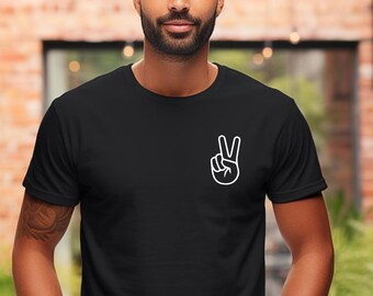 Peace. T-Shirt | Front and Back | Earth Period Design | Bella + Canvas 3001 | Unisex Eco-Friendly Tee