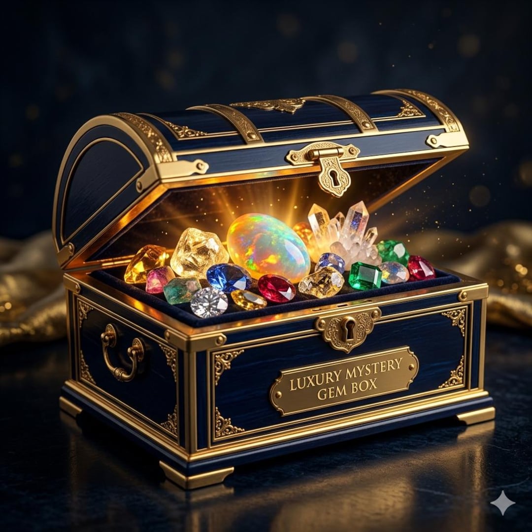 Gem Box Rhs Luxury Mystery Gem Box, Rare Gem Surprise, Premium Crystal Collection ...