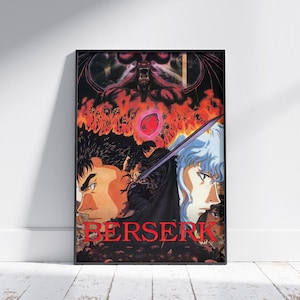 Dark Fantasy Krieger Poster | Japanische Anime-inspirierte Wandkunst | Hochauflösender digitaler Download & Druck | Goth Mittelalter Dekor