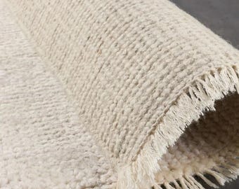Ivoor handgeknoopt vloerkleed, 8x10 9x12 handgemaakt wollen kleed, effen Turks Oushak vloerkleed voor slaapkamer, woonkamer, eetkamer, op maat gemaakt kleed