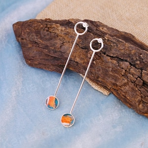 Turquoise Earring Solid 925 Sterling Silver Earrings, Multi Color Oyster Turquoise Gemstone Earring Design Earring, Gift for Her