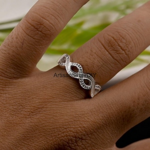 925 sterlingsilver Infinity blank kanal CZ-ring, tom infinity-bricka för infälld harts- eller askarbete, minnessak bröstmjölk DIY-pyssel