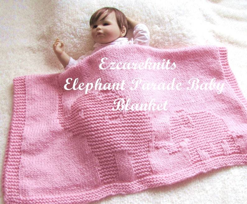 ELEPHANT PARADE Baby Blanket Baby Blanket Knitting Pattern/ Etsy