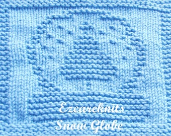 SNOW GLOBE, Knitting Pattern, Face Cloth,Spa Cloth, Blanket Square,Quick Knit, Diy knitting, dishcloth,Washcloth, Needlecraft,