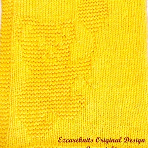 SNUGGLY BEAR Baby Blanket Knitting Pattern  -  PDF