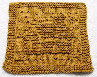 Knitting Pattern,    WINTER CABIN  -  PDF