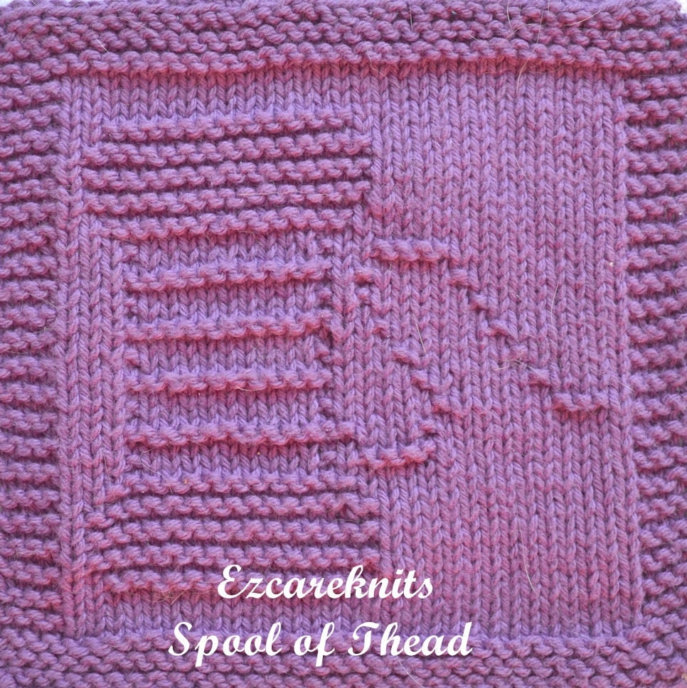 SPOOL of THREAD Knitting Pattern Face Cloth Spa Cloth Blanket