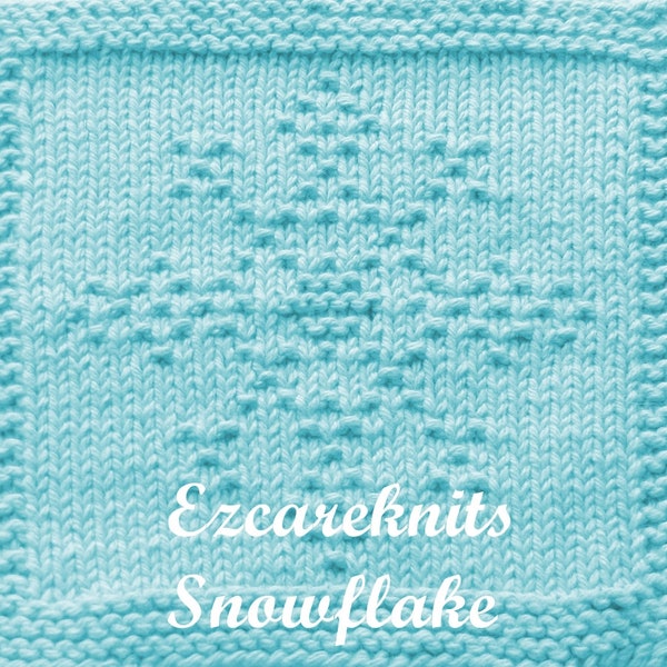 Knitting Cloth Pattern - SNOWFLAKE