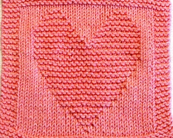 Knitting Cloth Pattern -  HEART - PDF