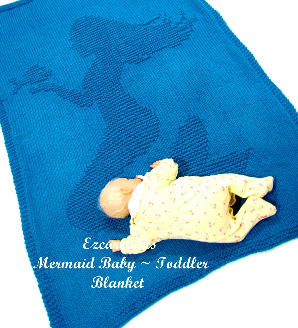Knitting Pattern MERMAID Baby Toddler Blanket 2 Great Etsy