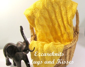 Knitting Pattern- HUGS AND KISSES - 7 Sizes - Baby/Toddler Blanket sizes, Twin, Napping Throw, 2 Receiving, swaddle, crib, stroller,blankie