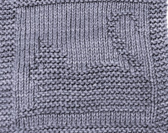 Knitting Cloth Pattern - GRAY KITTY - PDF