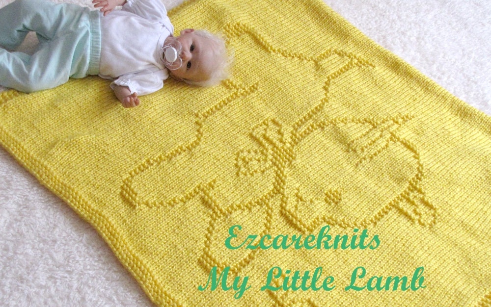 MY LITTLE LAMB Baby Blanket Baby blanket knitting pattern/ Etsy