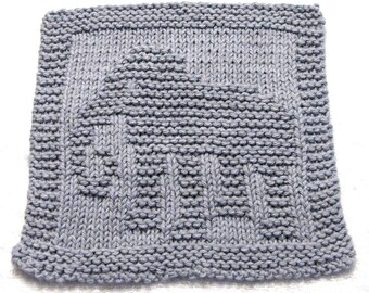 Knitting Cloth Pattern  - ELEPHANT -   PDF