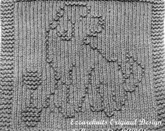 Knitting Cloth Pattern - PLAYFUL PUP -  PDF