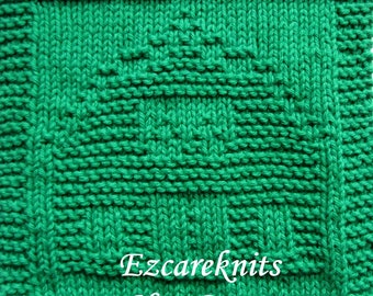 Knitting Pattern- HAY BARN, blanket square, washcloth, spa cloth, dishrag, facecloth, tea cloth, small cloth, dishcloth, dishcloth, knitting