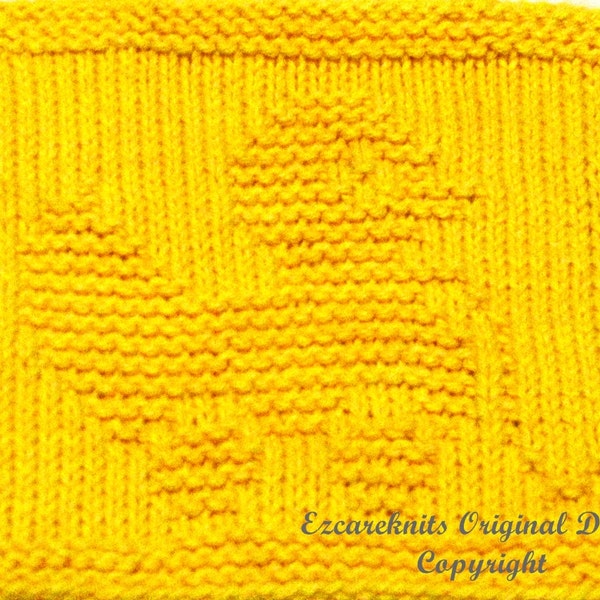 Knitting Cloth Pattern - DUCKY PULL TOY - Pdf