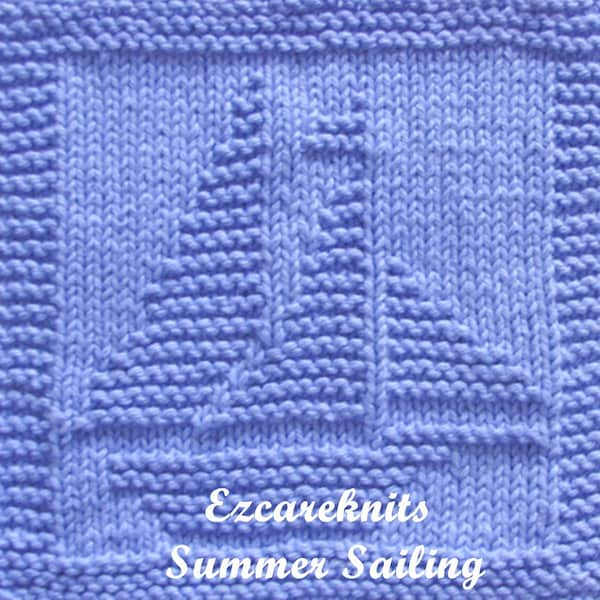 SUMMER SAILING ~ Face Cloth, Spa Cloth, Blanket Square, handicraft, Knit, Quick Knit, knitting, Washcloth, Needlecraft