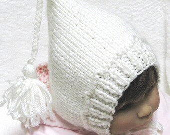 Pixie Baby Hat Knitting Pattern with Tassel in 3 Sizes - PDF - Permission to Sell Your Knits