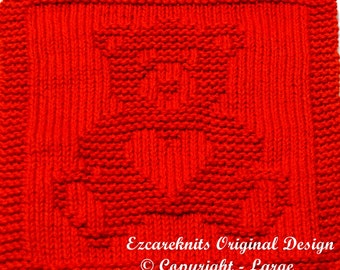 Knitting  Cloth Pattern  -  SWEETHEART BEAR - PDF