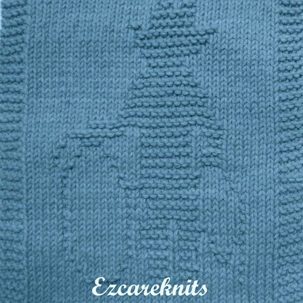 Knitting Pattern - LITTLE BUCKAROO, Washcloth, dishcloth, face cloth, spa cloth, children cloth, fun cloth, beginners knitting pattern,