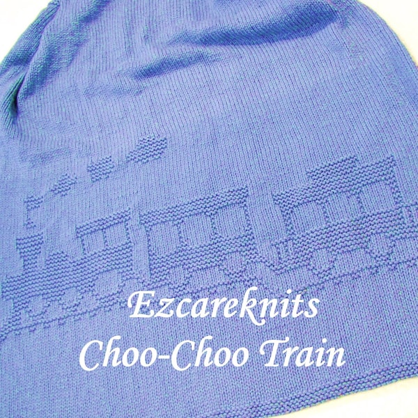 Choo-Choo Train Baby ~ Toddler Blanket, Baby blanket knitting pattern/ easy baby blanket pattern/ Binky, Blankie /crib, playtime
