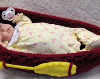 Baby CANOE / PADDLE Knitting Pattern  -  PDF