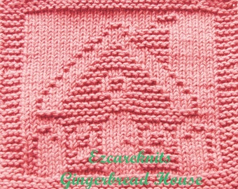 Knitting Cloth Pattern - GINGERBREAD HOUSE