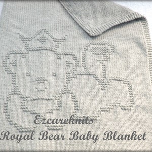 ROYAL BEAR ベビーブランケット - ベビーブランケットの編み図/簡単なベビーブランケットの編み図/おしゃぶり、ブランキー/ベビーカーや車の座席用ベビーブランケット