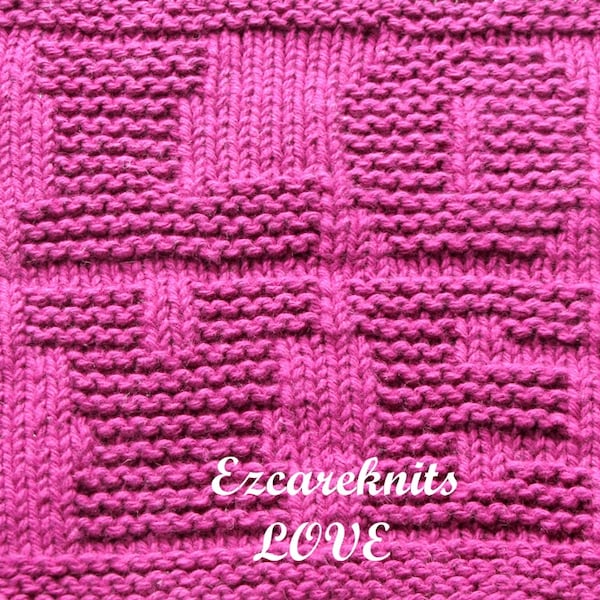 Knitting Cloth Pattern - LOVE