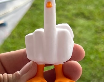 3 Pack- Rude Duck Figurine – Funny Middle Finger Goose- Free gift