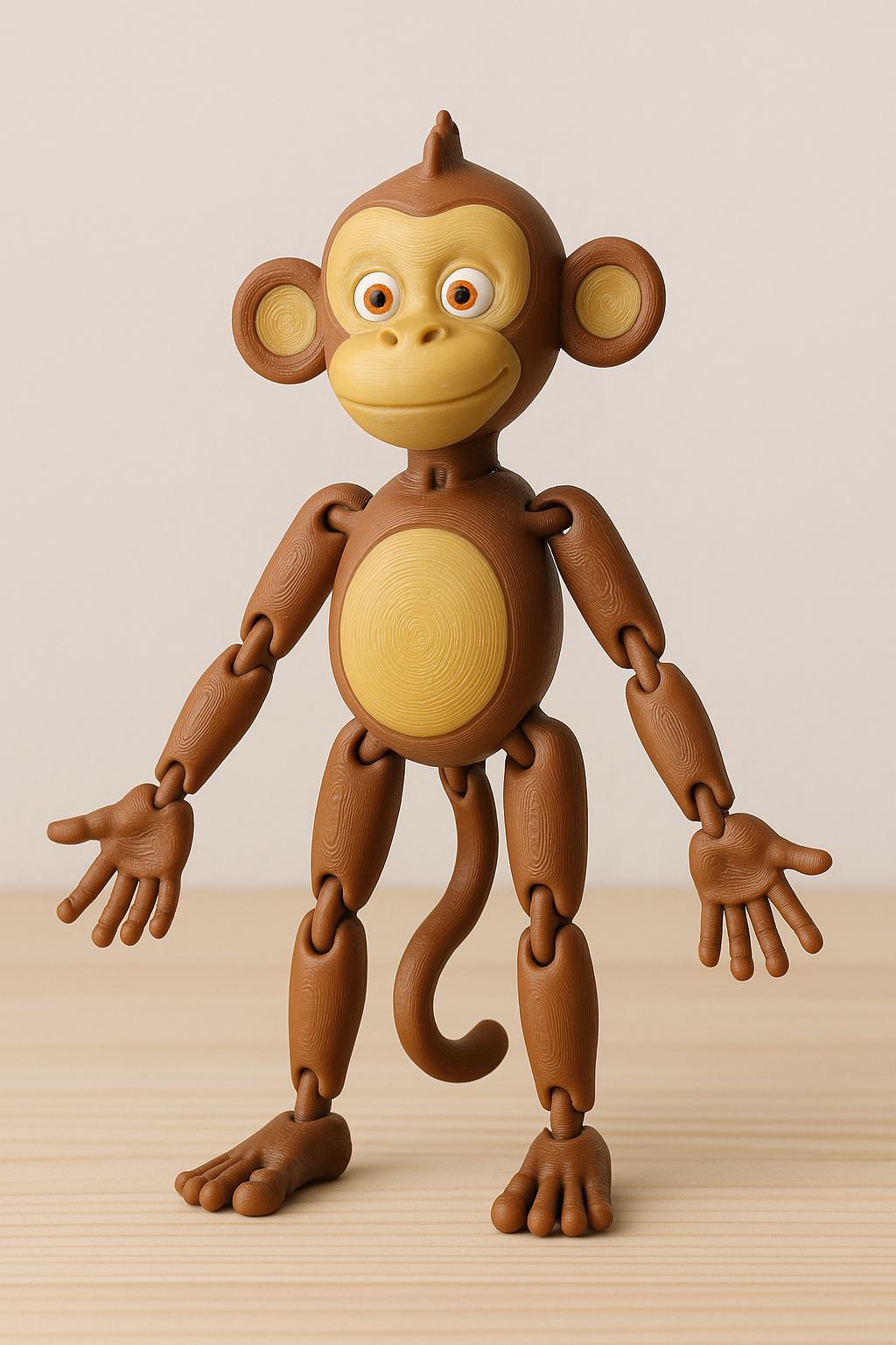 3D Printed Articulated Monkey Toy – Poseable Jungle Buddy – Fun, Fidgety, and Handmade!