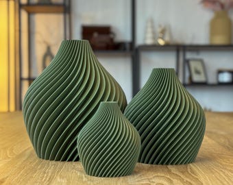 3D Druck Vasen, modern, Spiral, Blumenvase, Kugelvase, Dekovase, Trockenblume, Nachhaltig, Wohnaccessoire, Geschenkidee, Tischdeko, skandi