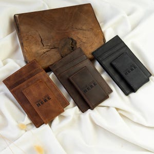 Porte-cartes personnalisé, Portefeuille en cuir avec logo, Pince à billets personnalisée, Cadeau d'entreprise, Porte-cartes pour homme, Porte-cartes personnalisé, Cadeaux personnalisés